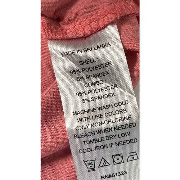 Vince Camuto Large Rose Pink Short Puff Eyelet Sleeve Top Polyester Spandex - Picture 5 of 7